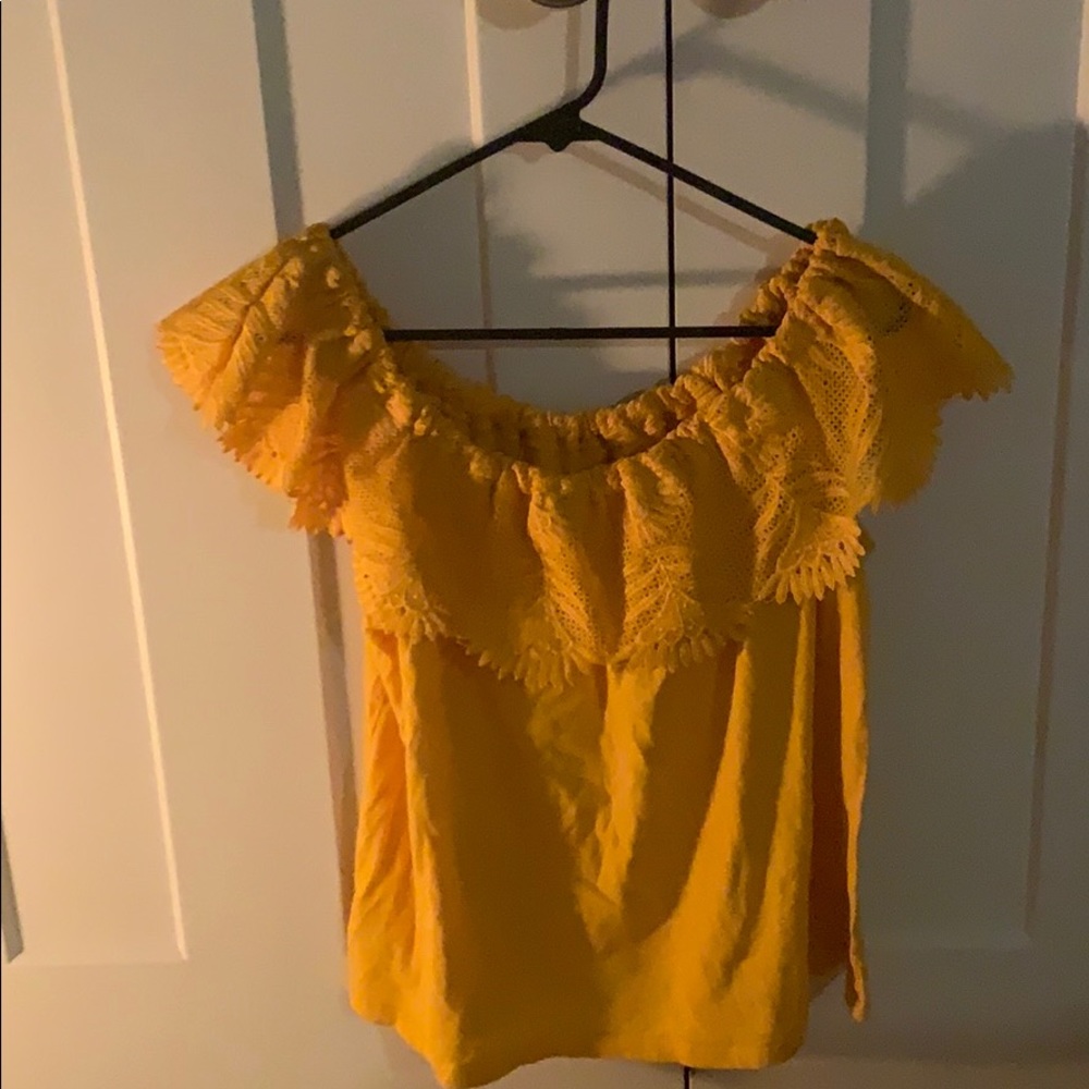 Yellow Off Shoulder T shirt